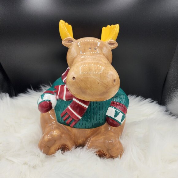 Vintage St. Nicholas Square Moose Cookie Jar 1999 - Picture 1 of 11